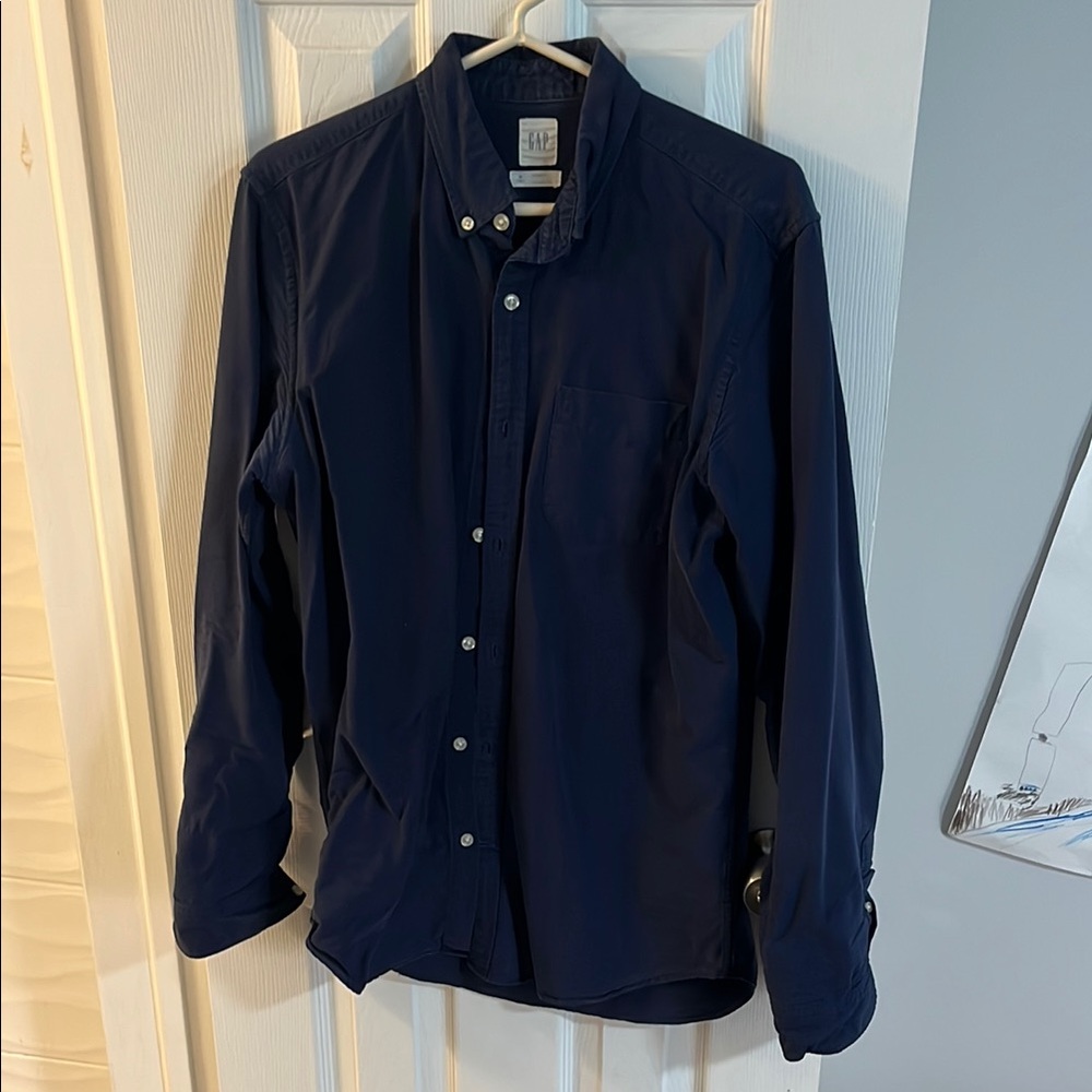 Navy Button-Up Shirt